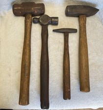 Vintage Lot Of 4 Hammers 4 Lb. Sledge 40 Oz. Chisel 20 Oz. Ball Peen
