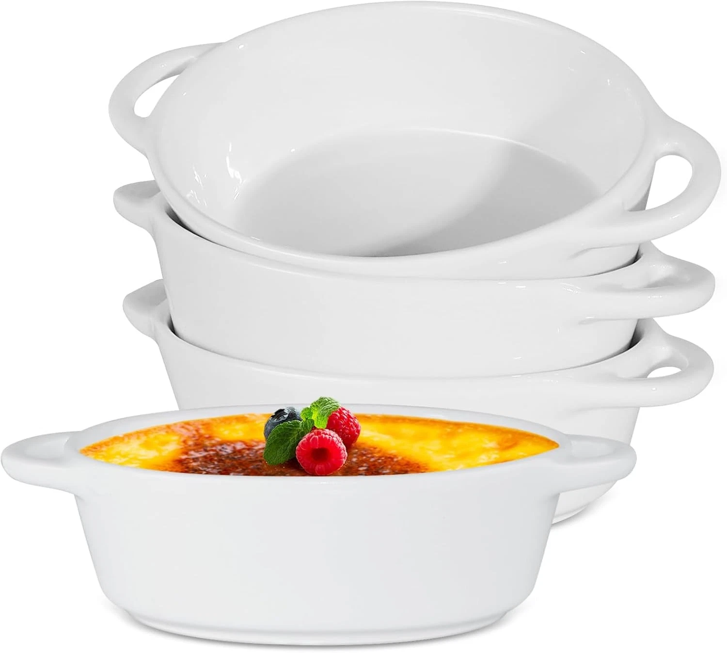 Set of 4 Ceramic Baking Dishes,300ml Individual Pie Dishes Small Oven Dish with