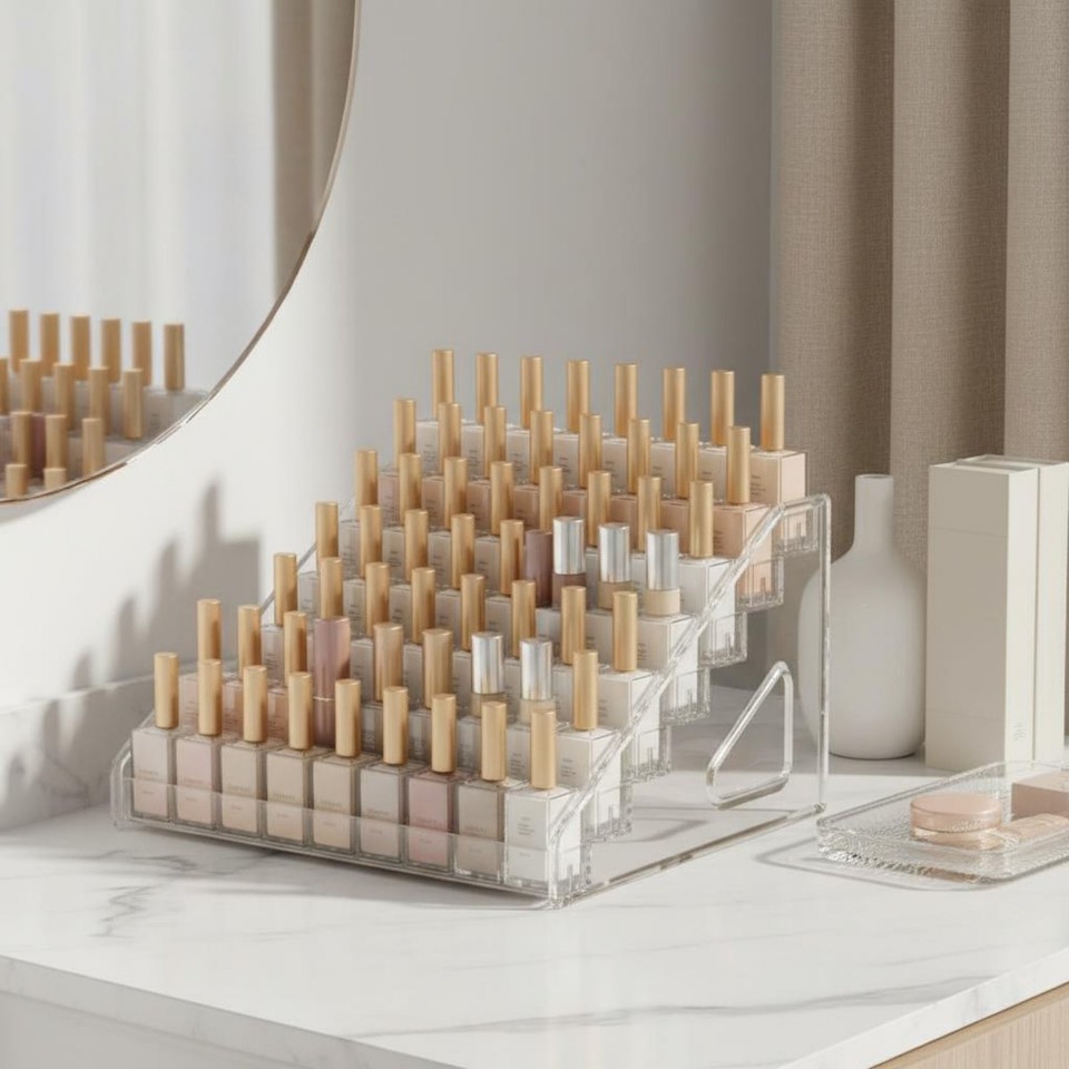 Nail Polish Rack Transparent Lipstick Holder Multi-Layer for Dressing ...