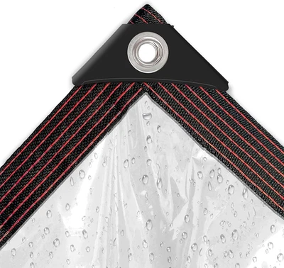 Waterproof Clear Tarp with Grommets Heavy Duty Vinyl Tarpaulin Cover Outdoor Use