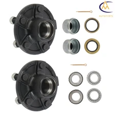 Pack of 2 Trailer Hub Bearing Kit 5 on 4.5"Bolt Circle For 2000 lbs 1" Spindle