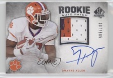 2012 SP Authentic Rookie Auto Patch /885 Dwayne Allen #255 Patch Auto 1k54
