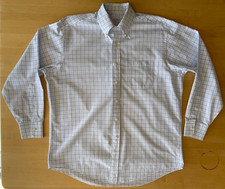 Brooks Brothers Makers USA Custom OCBD Blue Windowpane Pinpoint Shirt 15-34.5