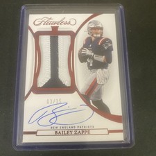 2022 Panini Flawless - Rookie Patch Autographs Bailey Zappe #RPA-BZ Ruby /15
