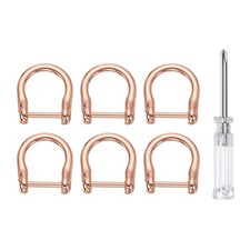 6pcs D-Rings Screw in Shackle 5/8" D Ring with Screwdriver Rose Gold