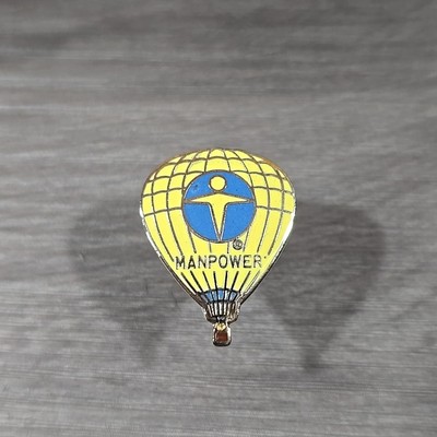 Man Power Air Balloon enamel gold tone Lapel Badge Vest Pin