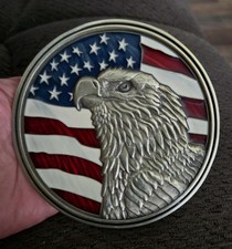 Brass Bald Eagle Magnetic Challenge Coin For Casket, Urn, Car Mortuary Funeral
