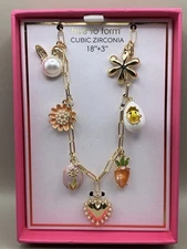 True To Form Easter Spring Necklace Flower Bunny Chicks. ~ NIB