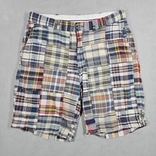 VTG Polo Ralph Lauren Patchwork Shorts Mens 33 Plaid Madras Multicolor 8.75"