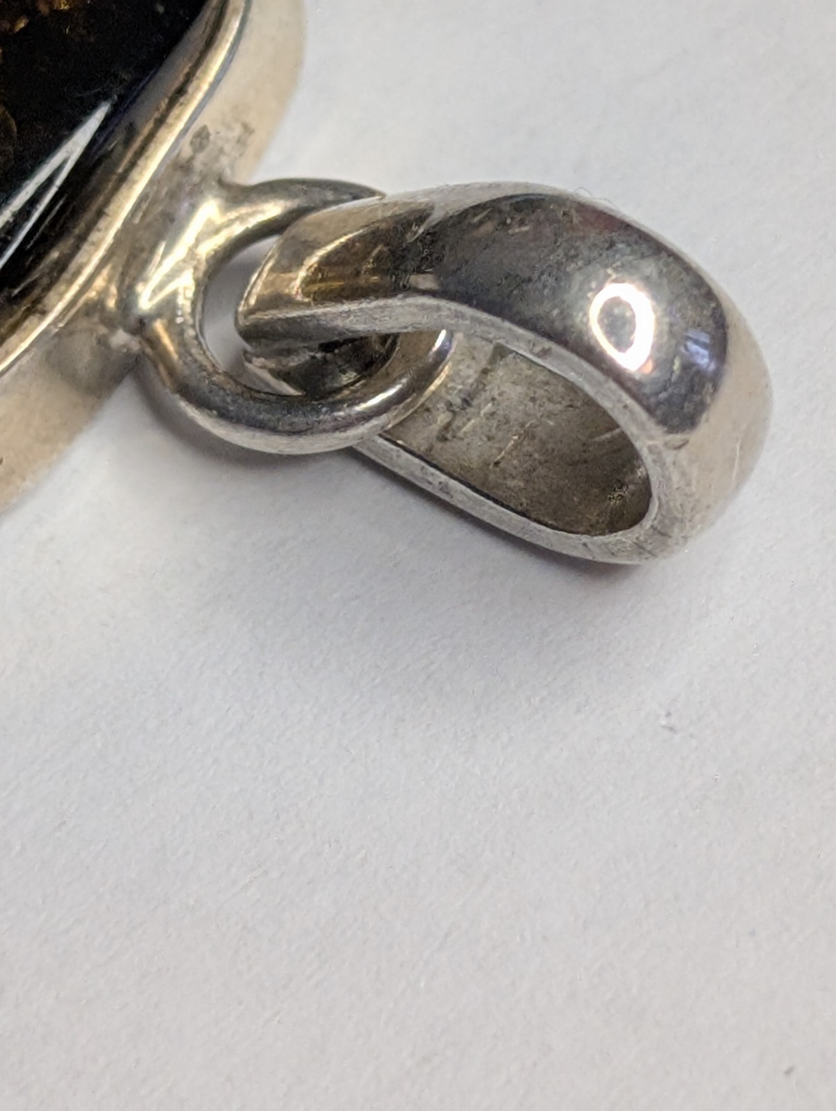 Classic Sterling Silver Rectangular Baltic Amber … - image 4