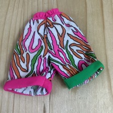 Barbie Doll Vintage 1980s Shorts Pink Green Orange Busy Pattern