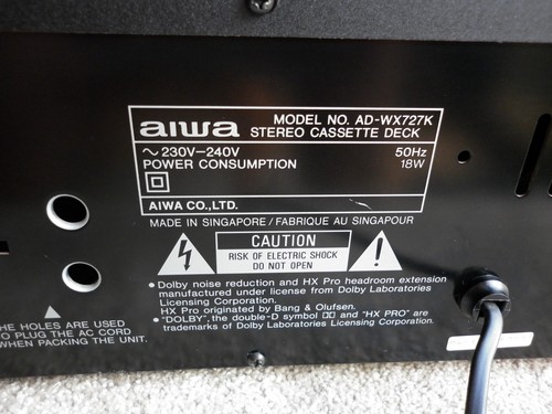 Quality AIWA AD-WX727 Double Cassette Tape Deck - Free brand new Tape - Picture 17 of 24