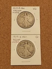 1917-D Obverse VG & 1917-S Obverse G Liberty Walking Half Dollars, Undamaged