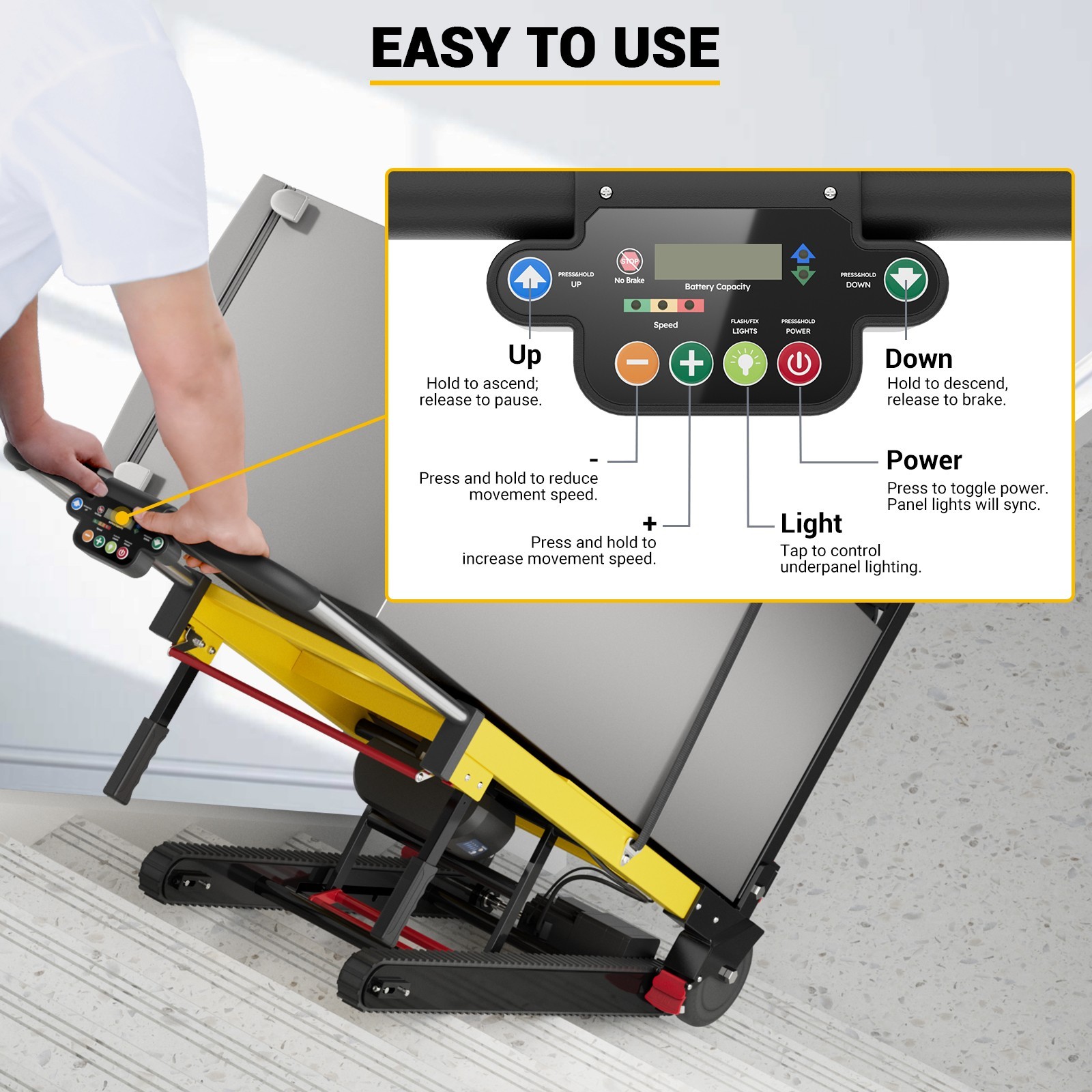 Electric Stair Climbing Hand Trucks Dolly Cart for Moving 900lb Max Capacity US