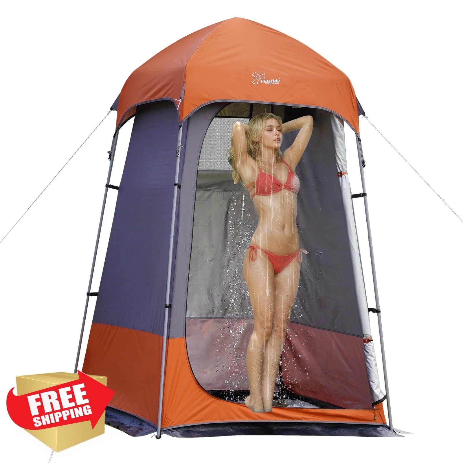 Vidalido Outdoor Shower Tent Gray Orange