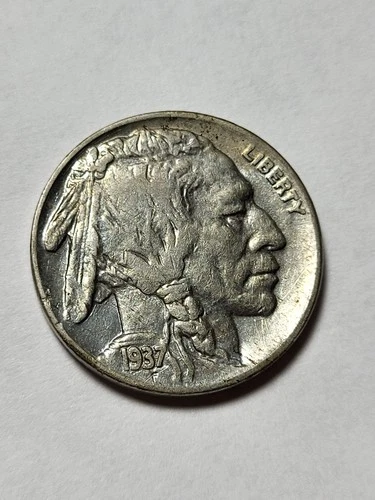 1937-D Buffalo Nickel- Scarce High Grade Luster and Solid Date