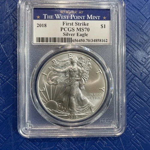2018 American Silver Eagle PCGS MS70 First Strike Struck at West Point Mint