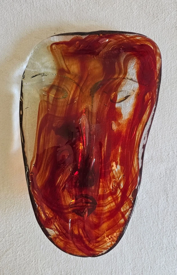 Escultura de máscara de vidrio arte fundido 'Sky Dreamer' México años 80 JARAMILLO BROTHERS Foto 4 de 4