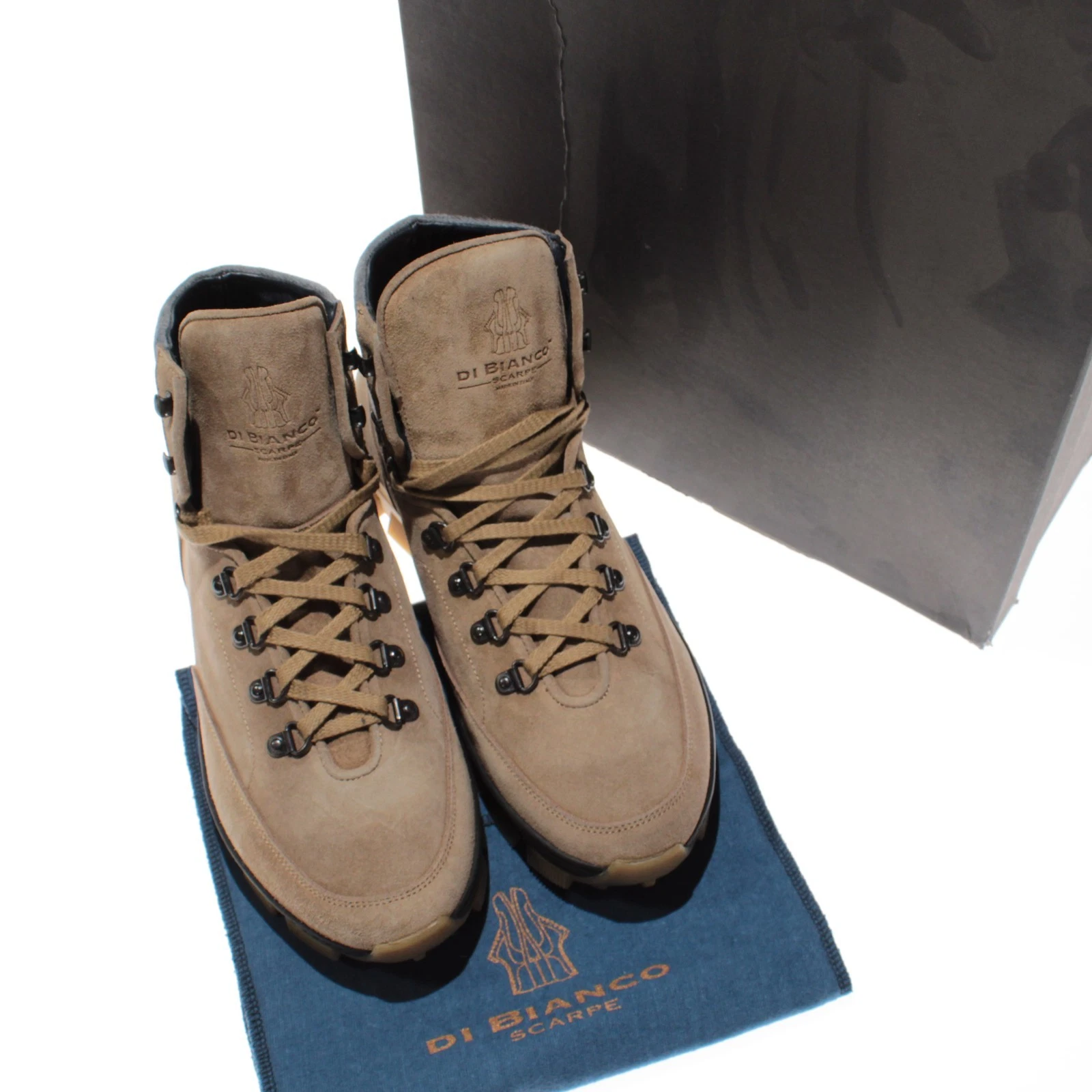 Di Bianco NWB Livigno Suede Hiking Boots Size 43.5 US 10.5 Fontanella Oslo Brown