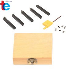 Straight 5PC 1/4" Lathe Indexable Carbide Insert Turning Tooling Bit Holder Set