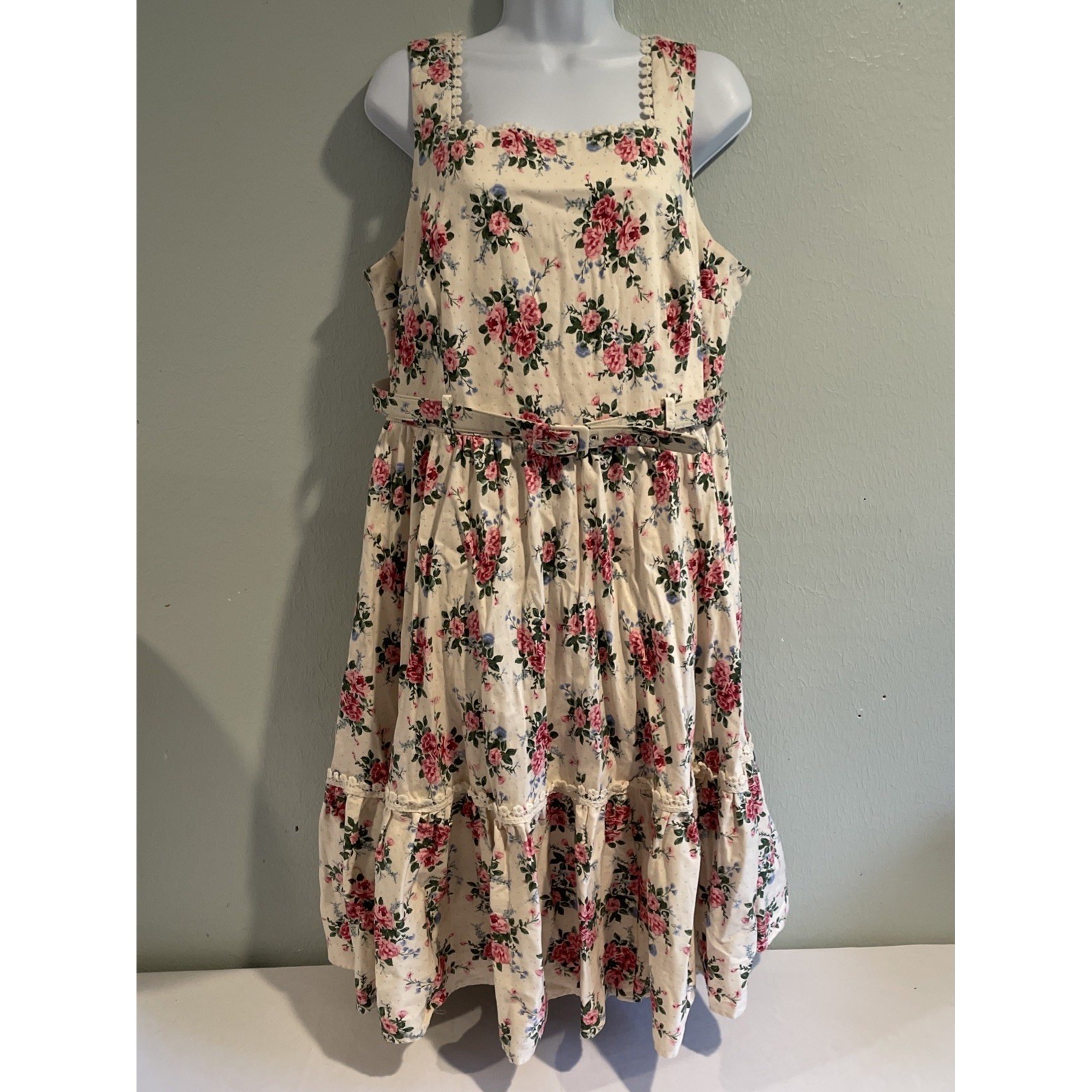 Collectif London Frida Dress L UK 18 Pinup 50s Retro Rockabilly Sundress Floral