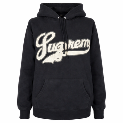 Supreme Studded Leather Script Supreme Hoodie Cursive Supreme FW19