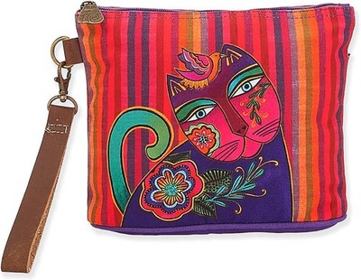 Sun 'N' Sand Laurel Burch Elena Cat Wristlet Multicolor Stripes, 9 x 2 x 6.5''