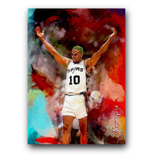 Dennis Rodman #18 Art Card Limited 38/50 Edward Vela Signed (San Antonio Spurs)