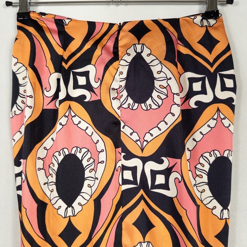 Falda Zara Midi Mujer Pequeña Multicolor Audaz Estampado Geométrico Maximalista Retro - Imagen 4 de 8