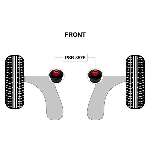 2x Ford Fusion (13-20) Front Lower Arm - Front Polyurethane Bushing Kit - Picture 2 of 4