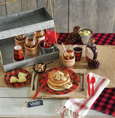 Buffalo Plaid 10 Inch Plates Plates 8 Pack Fall Christmas Party Decor - Picture 2 of 2