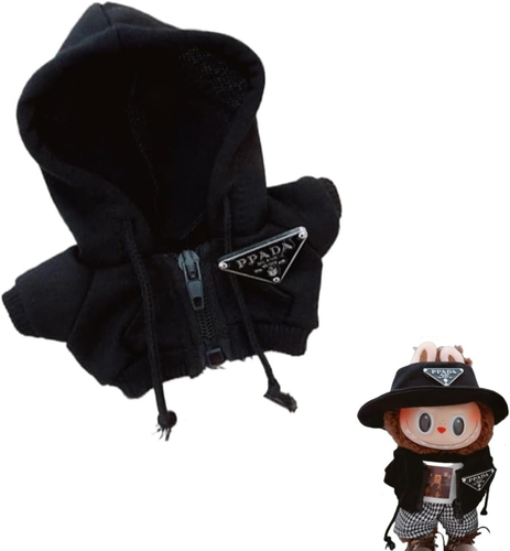 17Cm Labubu Clothes Set, Hat & Overalls Set for 17Cm Labubu Accessories Suit, Cu