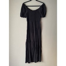 Zessica sz S black short sleeve maxi sundress dress