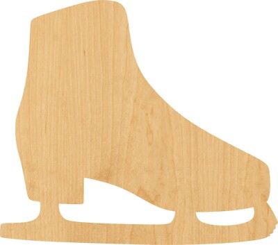 Ice Skate 2 Laser Cut Out Wood Shape Craft Supply - Woodcraft Cutout