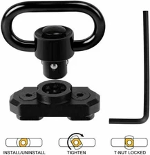 M-LOK Heavy Duty QD Sling Mount Swivel With Quick Detach Push Button Interface