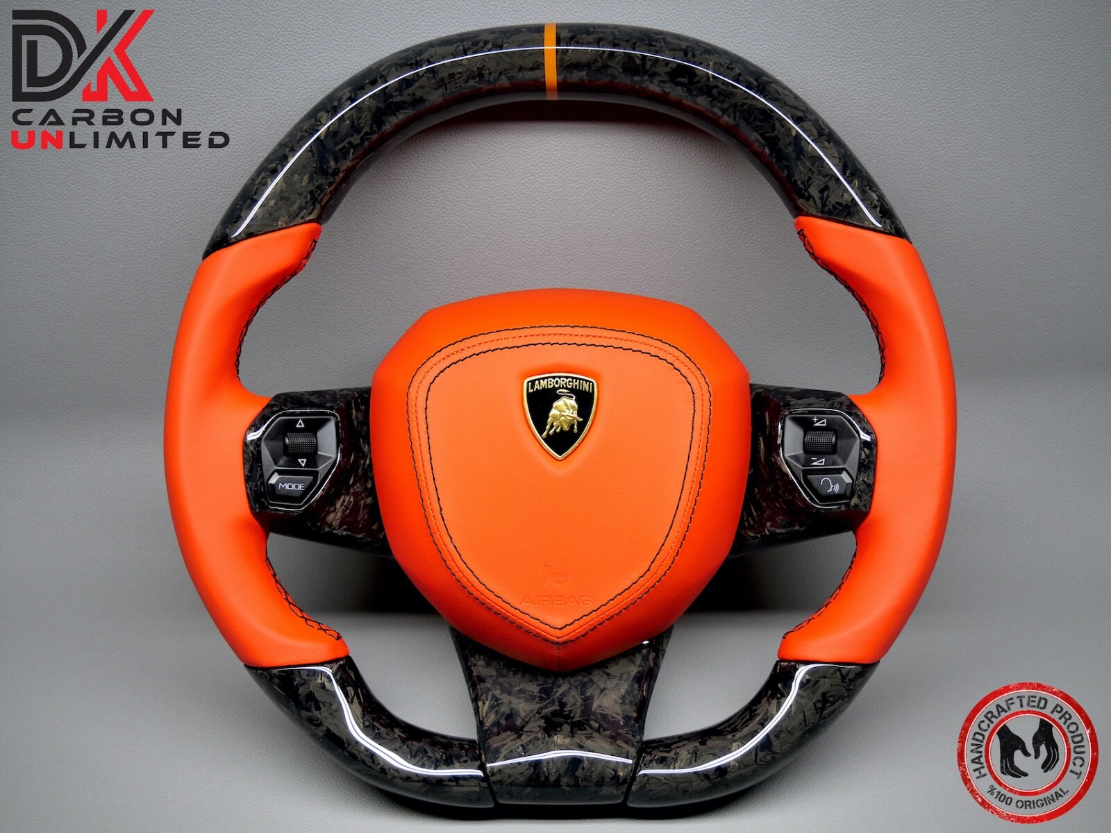 Lamborghini Aventador LP700 LP740 Arancio Dryope Forged Carbon Steering Wheel v2