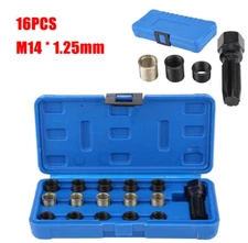 16pcs 14mm Spark Plug Rethread Kit Thread Repair M14x1.25 Cylinder Head Helicoil