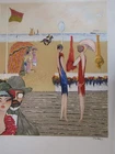 Les planches à Deauville / Ramon Dilley / Lithograph Signed and numbered 148