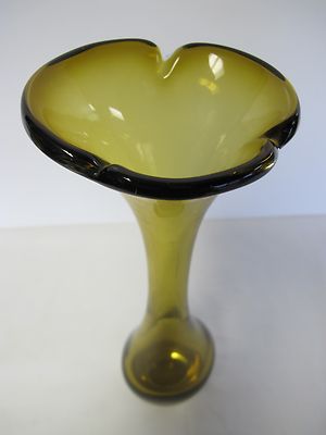 Modern ART GLASS TALL RETRO MID CENTURY CRYSTAL VASE with Ground
