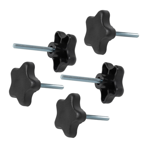 QNB3010 5-Star Stud Knob, 1/4"-20, 2" Long, 5 PK , Black - 第 7/12 張圖片