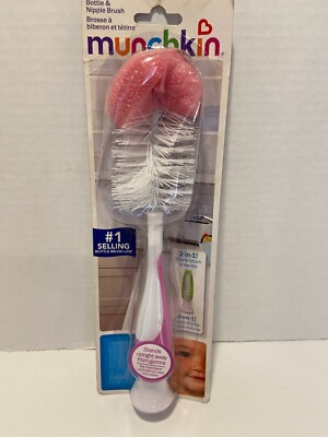 Munchkin Sponge Bottle Brush Green For Baby Bottles w/ Suction Cup