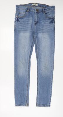 Denaz Damen Skinny Jeans blau Baumwolle Größe W30 L30 im Regular Zip