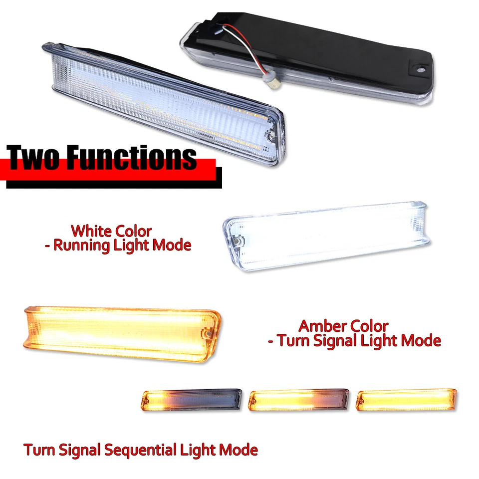 Switchback LED Front Corner Signal Light For 73-79 Ford F-150 Truck 78-79 Bronco - Image 2 of 4