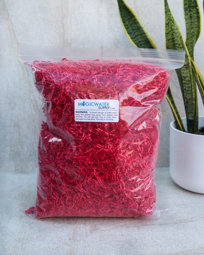 Relleno triturado de papel arrugado de corte suave y delgado (1 lb) - rojo - Imagen 2 de 5