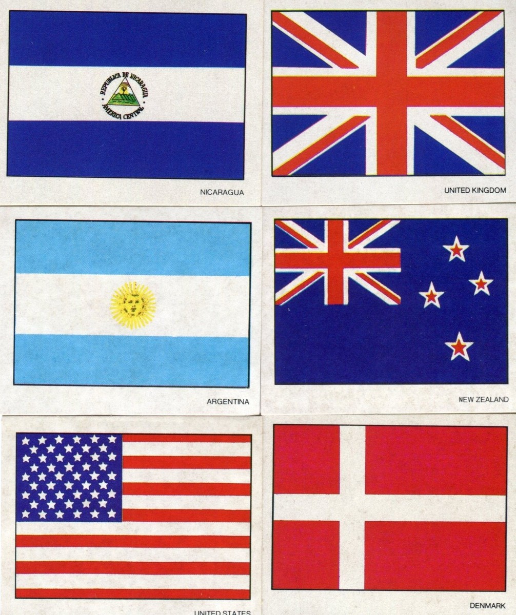 国連記念カード 1980年発行 Flags of the United Nations Vintage Sticker Card Set 30 Sticker
