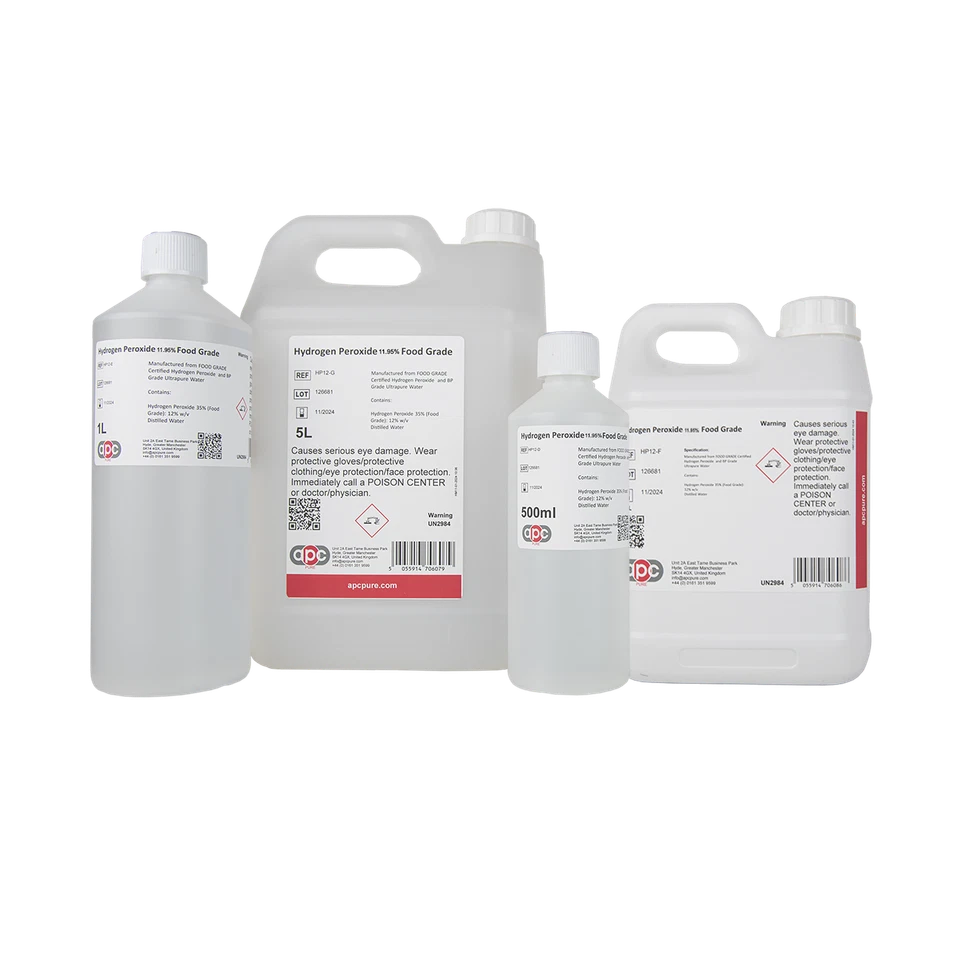 APC PURE Hydrogen Peroxide 3%, 6%, 9%, 11.95% - Premium Quality - Food Grade *Free P&P*