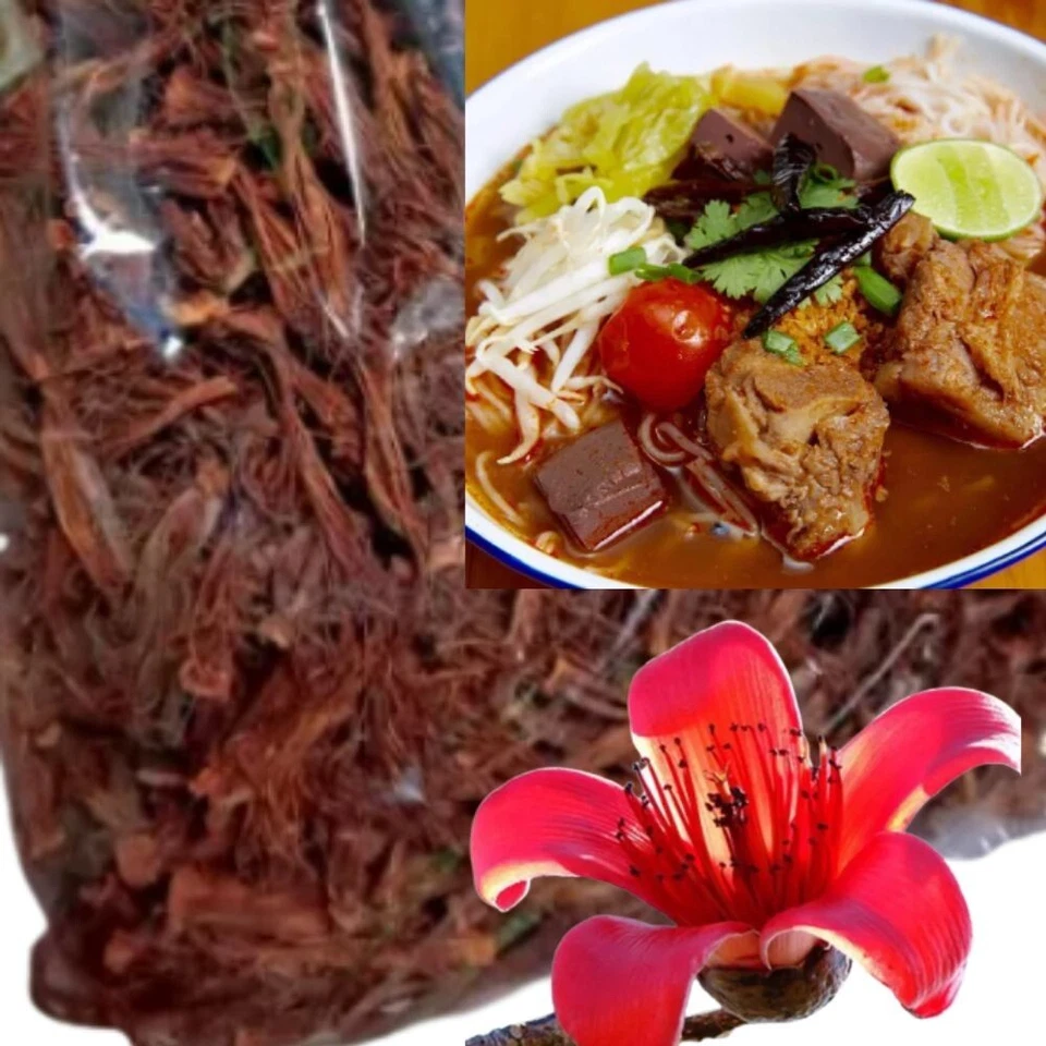 NUEVO Árbol Flores de Algodón Rojo Seco Dok Ngiaw Norte de Tailandia 120 g. Alimentos Hierbas TH Foto 3 de 4