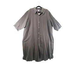 22/24 NWT Avenue Linen Duster Longline Linen Rayon Blend Button Down Shirt