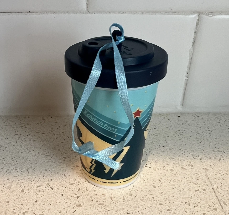 Dutch Bros 2018 Holiday Travel Coffee Tumbler Christmas Ornament - Image 2 of 3