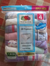 Fruit of the Loom Girls Tagless Hipsters Underwear 14 Pack Size 4 BN FREE SHIP